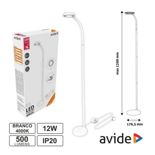 Avide led stoječa talna svetilka 12w nevtralno bela Cene
