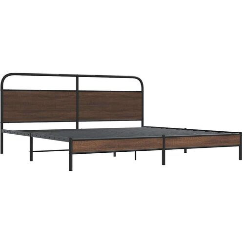 VidaXL metalni okvir kreveta bez madraca smeđa boja hrasta 180x200 cm Slike