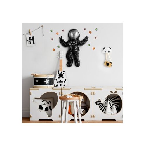 Wallity zidna dekoracija Cosmonaut 4, 35cmx47cmx10cm, Crna Cene