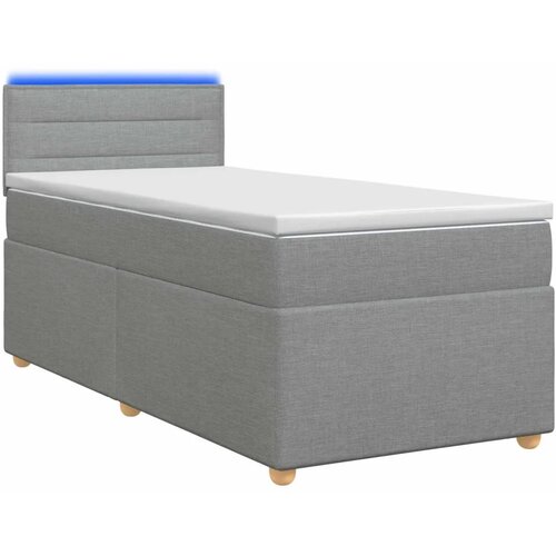  Boxspring krevet s madracem Svjetlosiva 100 x 200 cm Tkanina - Svjetlosiva 100 x 200 cm Dizajn linija Slike
