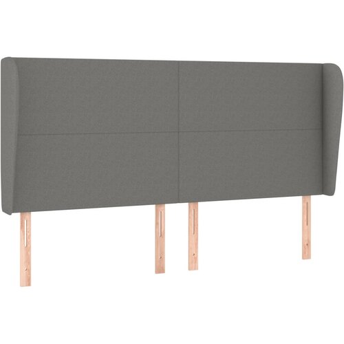 VidaXL Vzglavje z u&amp;scaron;esi temno sivo 183x23x118/128 cm blago, (20793692) Slike