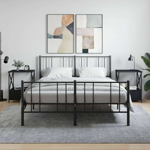  Noćni ormarići 2 kom crni 50 x 41 x 65 cm od konstruiranog drva Slike