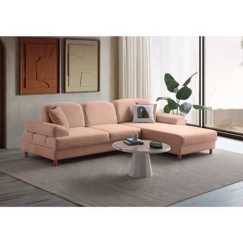 Atelier Del Sofa Aries Relax Right ugaona garnitura na razvlačenje 180 × 280 cm, puder roze Cene