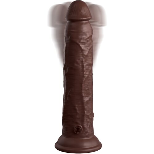 Pipedream King Cock Elite 9&amp;quot; Vibrating Silicone Dual Density Cock with Remote Brown Slike