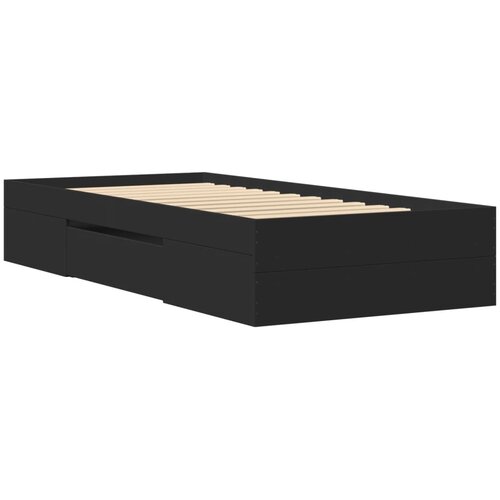  Okvir za krevet crni 100x200 cm konstruirano drvo Slike