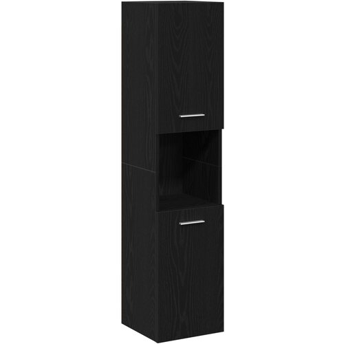 Maison Chic Kopalniška stenska omarica - Kopalniške omarica Črna hrast 30x30x130 cm, narejena iz vezane plošče iu1, (22064005) Cene