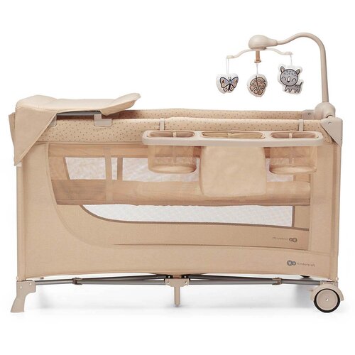 Kinderkraft prenosna posteljica joy&amp;trade; 2 z dodatki beige Slike