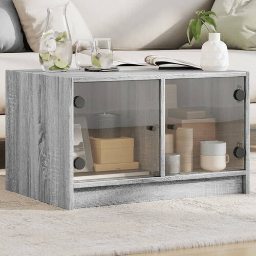 VidaXL Stolić za kavu sa staklenim vratima boja hrasta 68x50x42 cm Slike