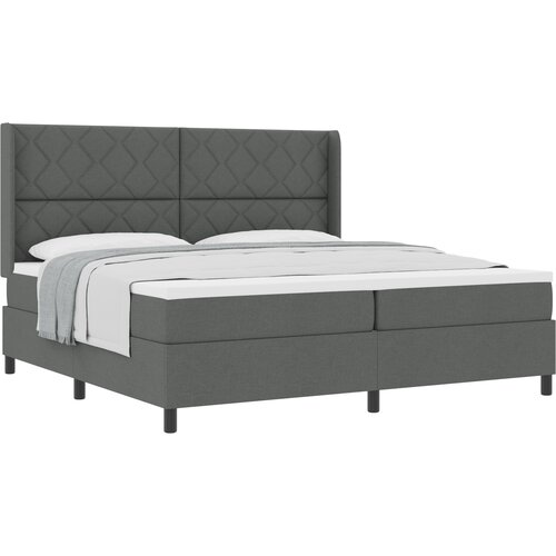 vidaXL sanduk s madracem - tamno siva  200x200 cm  tkanina Cijene