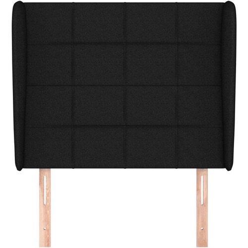  Uzglavlje s u&amp;scaron;ima crno 103x23x118/128 cm od tkanine Slike