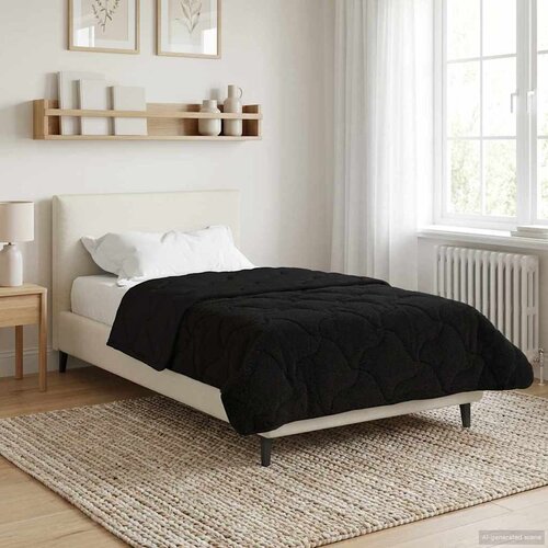  Zimska pokrivača Crna 140 x 220 cm Mikrofibra i teddy flis Slike