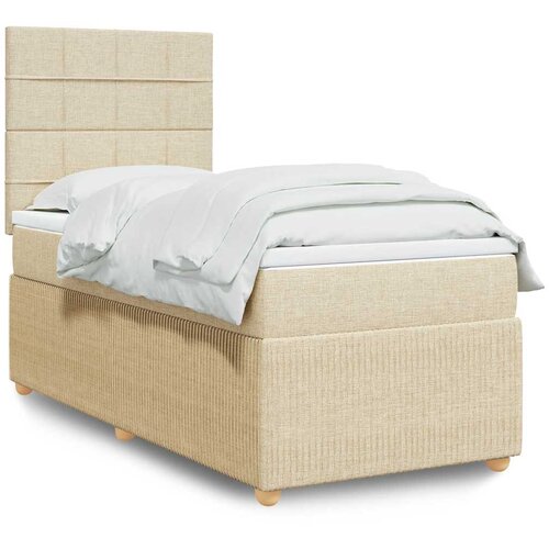  Krevet s oprugama i madracem krem 90 x 190 cm od tkanine Cijene