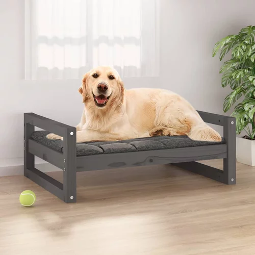  krevet za pse sivi 75,5x55,5x28 cm od masivne borovine