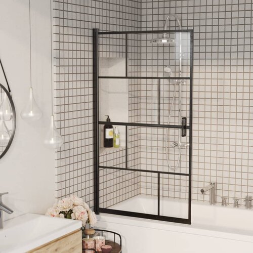 The Living Store Tuš kabina ESG 80x140 cm črna - Pregrada Za Tuš, (21750919) Cene