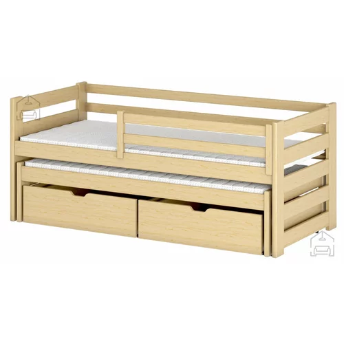Lano Otroška postelja z dodatnim ležiščem Kubus - 80x180 cm - Bor