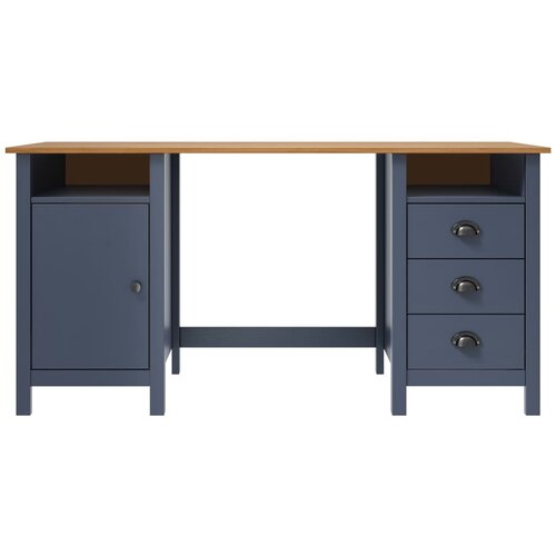Maison Chic Pisalna miza - pisarni&amp;scaron;ka miza - Računalni&amp;scaron;ka miza Hill siva 150x50x74 cm trdna borovina, (21785242) Slike