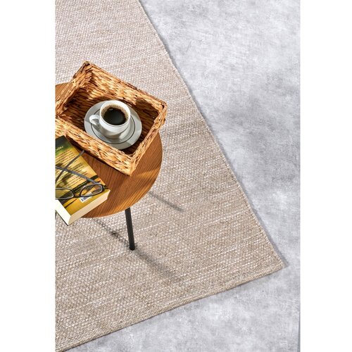 Elle Decoration Bež ročno tkana preproga iz me&amp;scaron;anice volne 80x150 cm Pradesh Linen White &amp;ndash; Slike