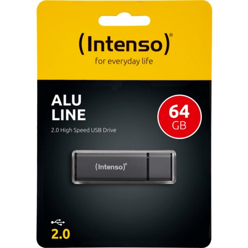  (Intenso) USB Flash drive 64GB Hi-Speed USB 2.0, ALU Line – USB2.0-64GB/Alu-a Cene
