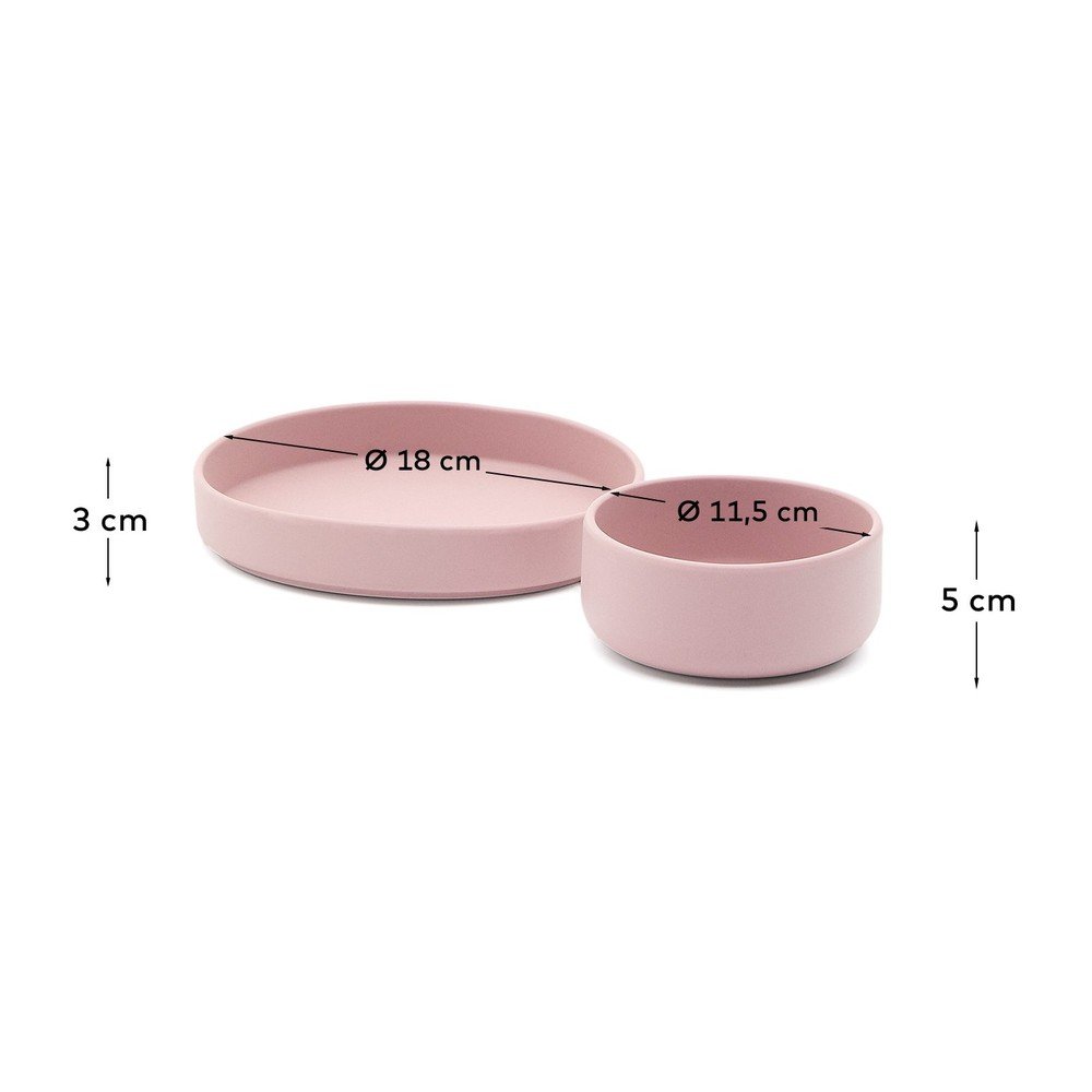 Kave Home Silikonski dječji set posuđa 2 kom Lili &amp;ndash; Slike