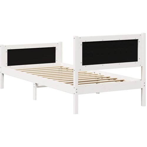  Krevetna konstrukcija s uzglavljem Svijetlo siva 90 x 200 cm Bijela Slike