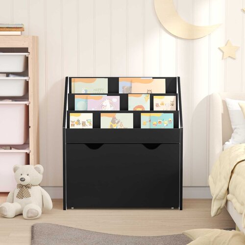  Polica za knjige za djecu s ladicama Crna 60 x 29,5 x 69 cm Slike