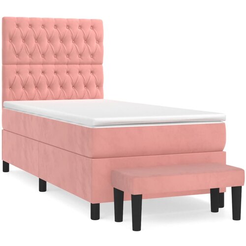 Box spring krevet s madracem ružičasti 90x190 cm bar&amp;scaron;unasti Slike