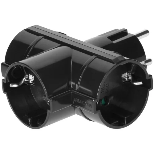 megaM strujni razdjelnik trostruki (crne boje, 16 a, 3.500 w)