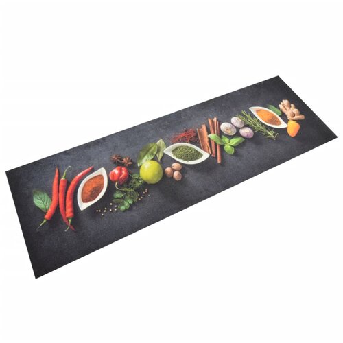  Kuhinjski tepih perivi s uzorkom začina 60 x 180 cm baršunasti Cene