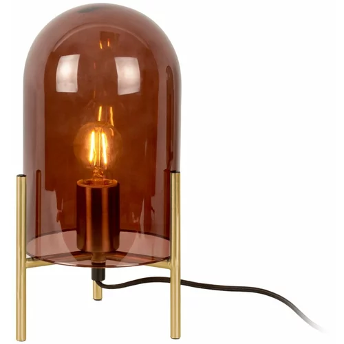Leitmotiv smeđa staklena stolna svjetiljka Bell, visina 30 cm