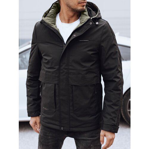 DStreet Men's winter jacket with detachable hood black Cene