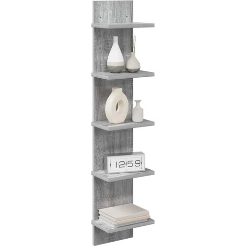  Zidna polica Siva Sonoma 22 x 15 x 100 cm Konstruirano drvo - Siva Sonoma 1 22 x 15 x 100 cm (5 etaža) Slike