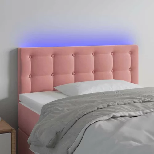  LED posteljno vzglavje roza 90x5x78/88 cm žamet, (20932581)