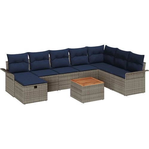 Sjedeća garnitura za vrt 9 kom. poliratan 297,5 x 187,5 x 85 cm Slike