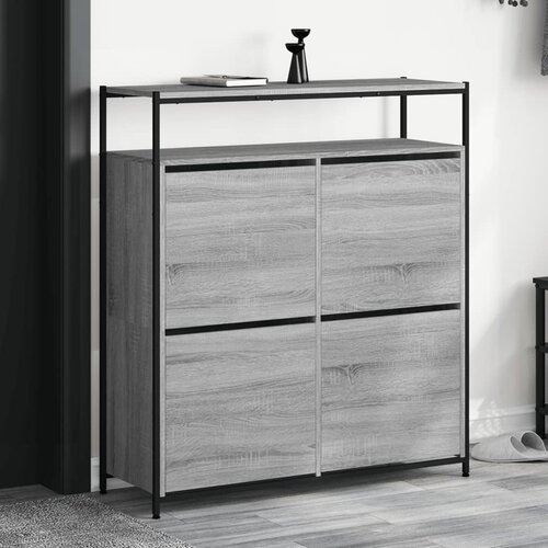 Ormarić za cipele s 4 ladice siva boja hrasta 100x34x112 cm Cene