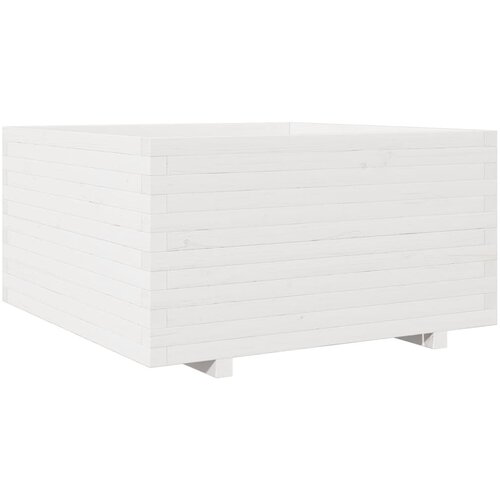  Vrtna sadilica bijela 90x90x49,5 cm od masivne borovine Slike