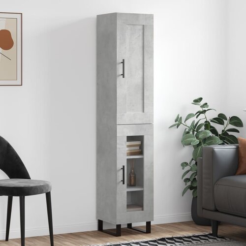 vidaXL Visoka komoda siva betona 34 5x34x180 cm od konstruiranog drva Cijene