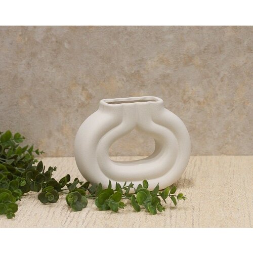 Dekordom vaza BARELLO H22069-S - 18cm - White - N43 Cene