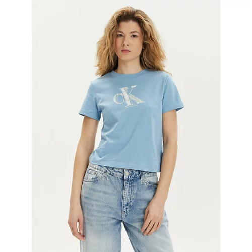 Calvin Klein Jeans Majica Meta Baby J20J223165 Modra Regular Fit
