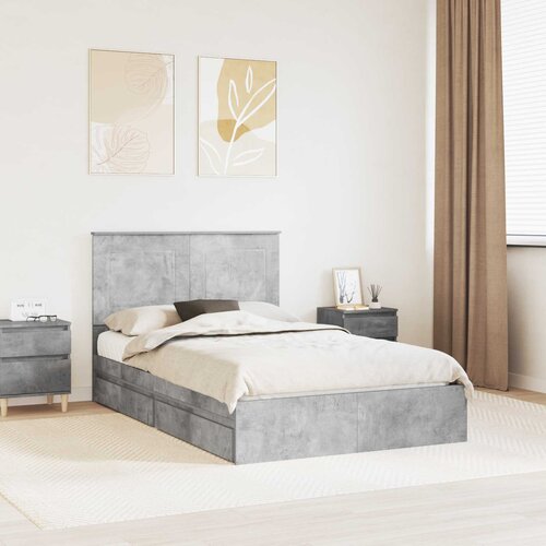 Krevet s od storage s uzglavljem Betonski sivi 135 x 190 cm Slike