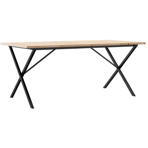 Maison Chic Jedilna miza - Kuhinjska miza - Jedilni stol X okvir 180x90x75,5 cm trdna borovina lito železo, (21714869) Cene
