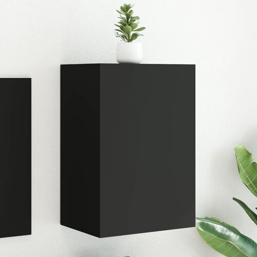 VidaXL Stenska TV omarica črna 40,5x30x60 cm iverna plo&amp;scaron;ča Slike