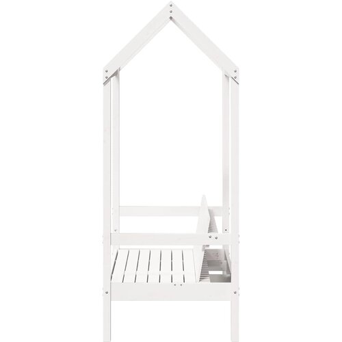  Klupa s krovom bijela 117,5 x 70 x 176,5 cm od masivne borovine Slike