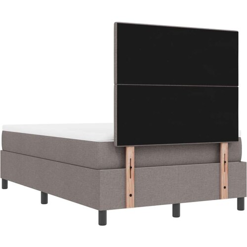  Krevet s oprugama s madracem i klupom taupe 120x200 cm tkanina Slike
