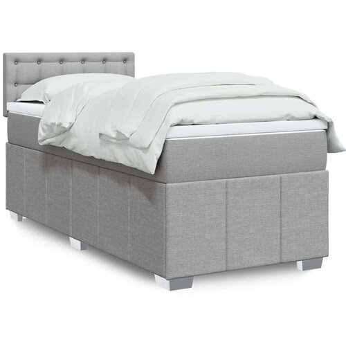 vidaXL Krevet s oprugama i madracem svjetlosivi 100x200 cm od tkanine Cijene