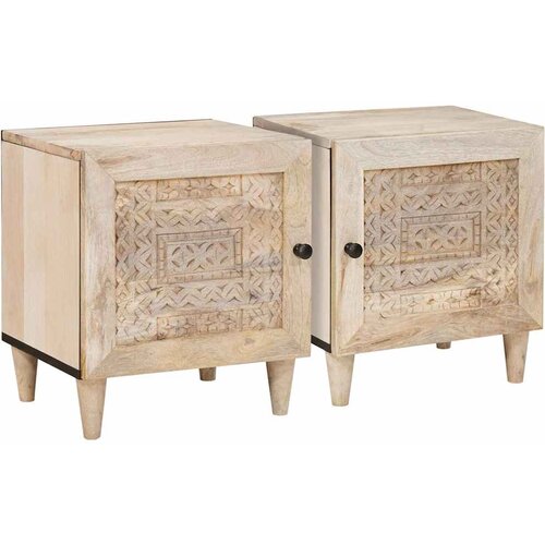  Noćni ormar 2 pcs Bijela 80 x 50 x 40 cm Konstruirano drvo Cene