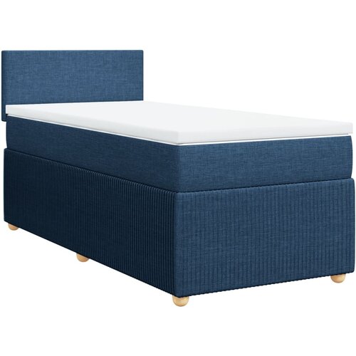 vidaXL Box spring postelja z vzmetnico modra 90x190 cm blago, (21291009) Cene
