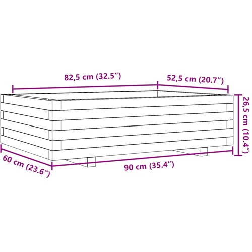  Vrtna sadilica vo&amp;scaron;tano smeđa 90 x 60 x 26,5 cm masivna borovina Slike
