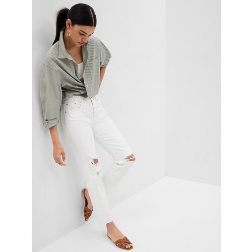 GAP Jeans white straight high rise - Women Cene