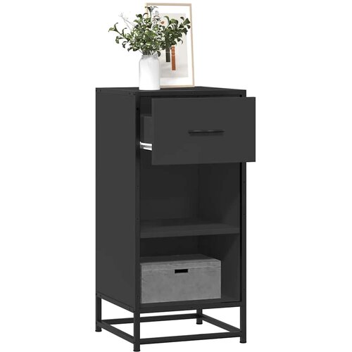 VidaXL Komoda crna 35,5 x 35 x 76 cm konstruirano drvo i metal Slike