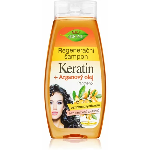 Bione Cosmetics Keratin + Argan regenerirajući šampon za sjajnu i mekanu kosu 400 ml